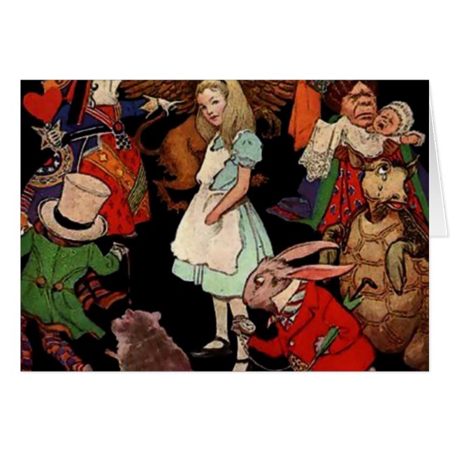 Cartão Alice no país das maravilhas (Frente Horizontal)