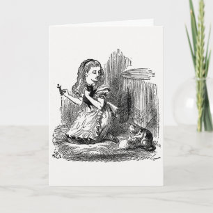 Cartão Alice no País das Maravilhas, Alice e o Kitten - S