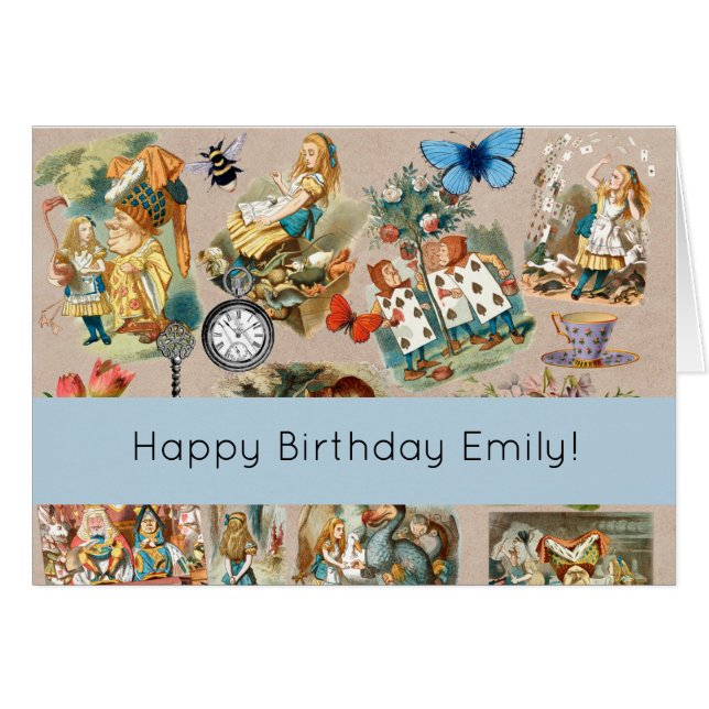 Cartão Alice no País das Maravilhas Cheshire Cat Caracter (Frente Horizontal)