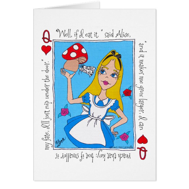 Cartão Alice no País das Maravilhas, coma-me! (Frente)
