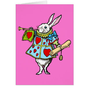 Cartão Alice no País das Maravilhas - Corações Vermelh