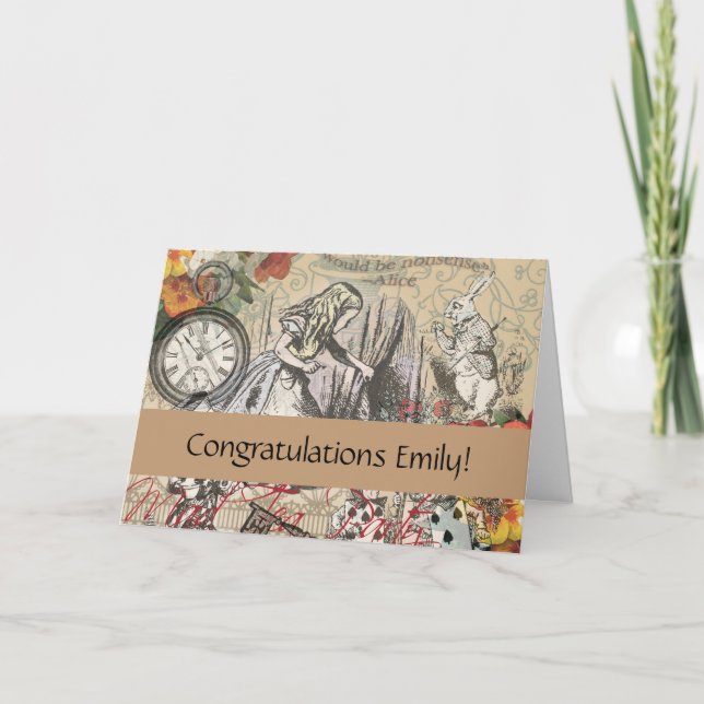 Cartão Alice no País das Maravilhas Cortina Arte Clássica (Frente)