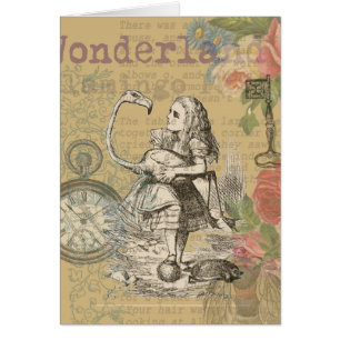 Cartão Alice no País das Maravilhas Flamingo Classic