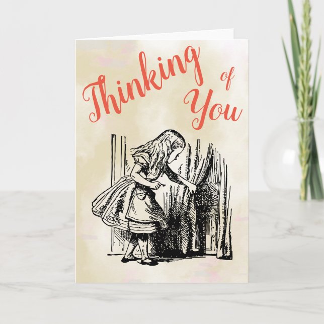 Cartão Alice no País das Maravilhas Pensando em Você Chav (Frente)