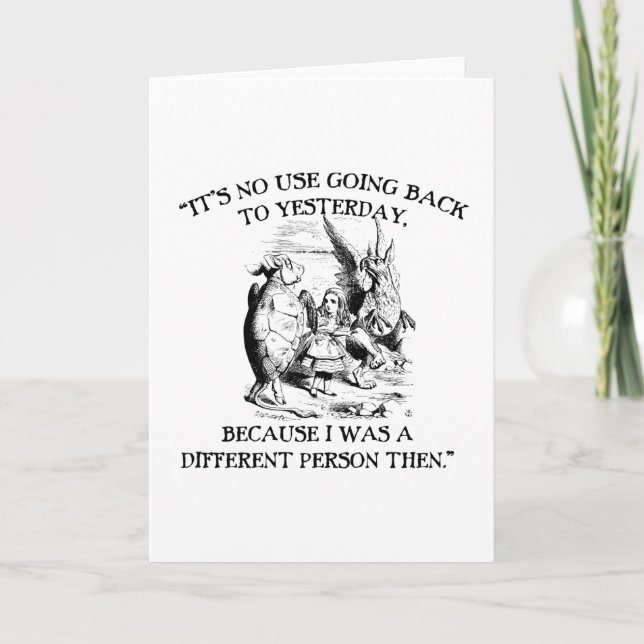 Cartão Alice no País das Maravilhas - Pessoa Diferente (Frente)