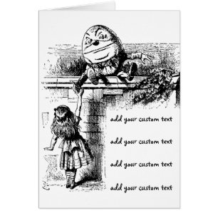 Cartão Alice no País das Maravilhas Vintage, Humpty Dumpt