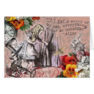 Cartão Alice nonsense cortina maravilha