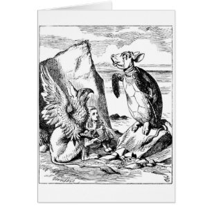 Cartão Alice, o Gryphon e a tartaruga trocista