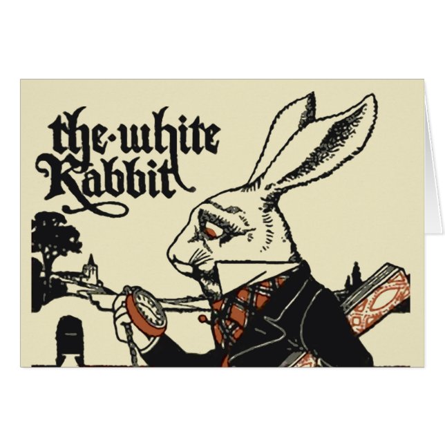 Cartão Alice White Rabbit Classic Wonderland (Frente Horizontal)