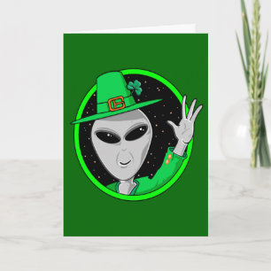 Cartão Alien Leprechaun St. Patrick's Day Card