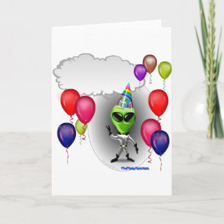 Cartão Alienígena de Festa de aniversário