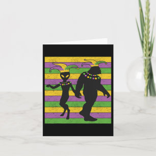 Cartão Alienígena E Urso-Grande Vintage Mardi Gras New Or