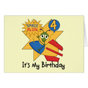 Cartão Alienígena Espacial 4ª t-shirts e presentes