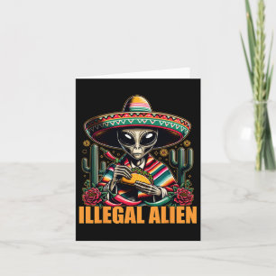 Cartão Alienígena Ilegal Engraçado Cinco De Maio Western