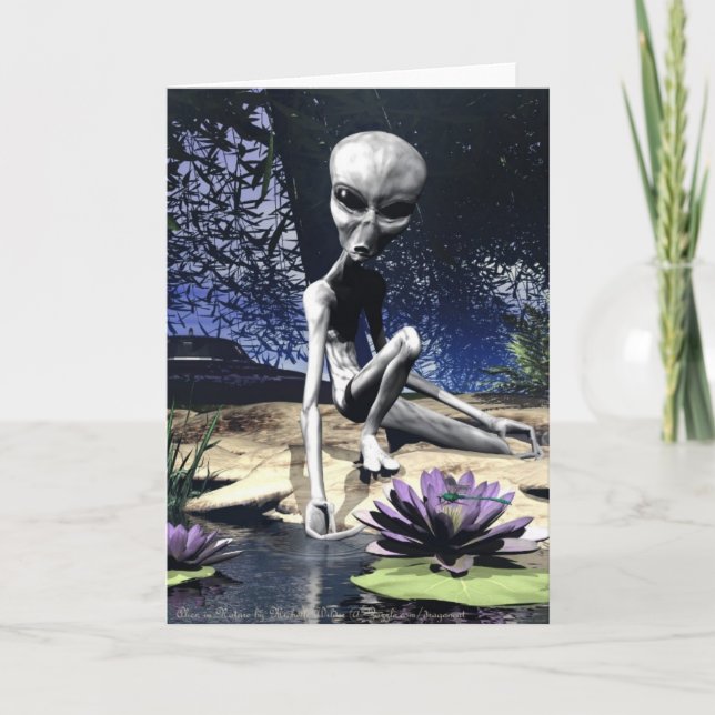 Cartão Alienígena na natureza (Frente)