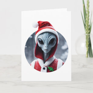 Cartão Alienígena Santa Claus
