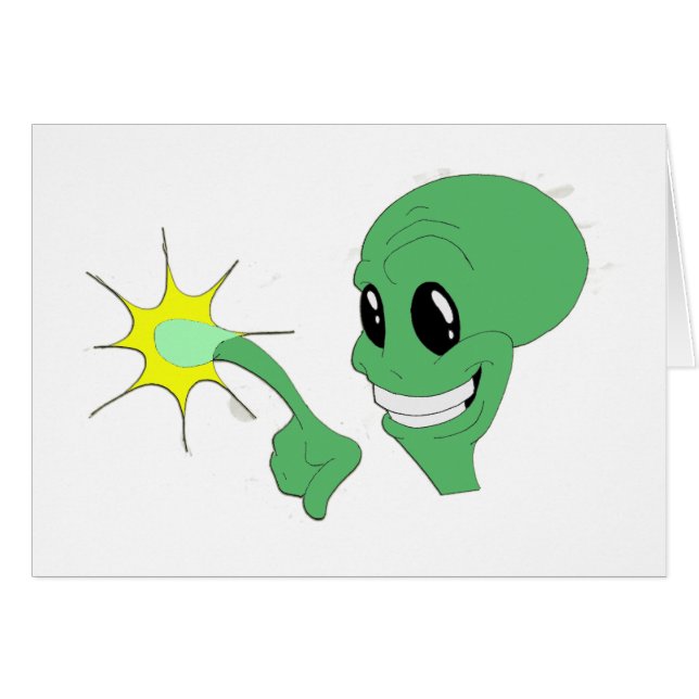 Cartão Alienígena verde (Frente Horizontal)