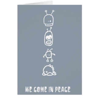 Cartão Aliens bonitos