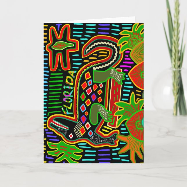 Cartão Aligátor da Flórida - Crípticos de Furacão (Frente)