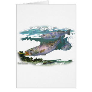 Cartão Alimentação da truta salpicada