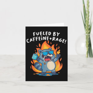 Cartão Alimentado Por Cafeine E Rage Raccoon Engraçado An