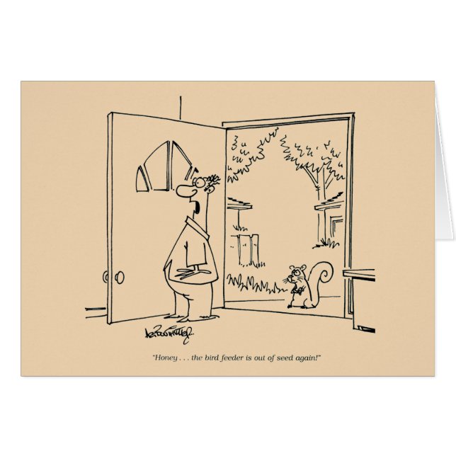 Cartão Alimentador de aves vazio (Frente Horizontal)