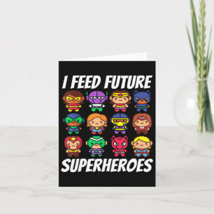 Cartão Alimento o Futuro Super Heróis da Escola Almoçando