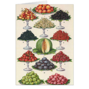 Cartão Alimentos Antigos Variados em Bandejas para Cateri
