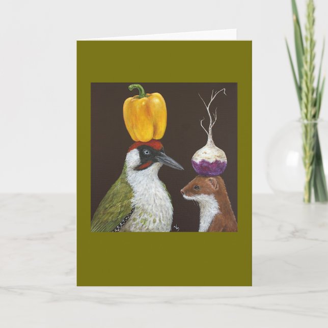 Cartão Alistair e Mooney no Festival Vegetal (Frente)