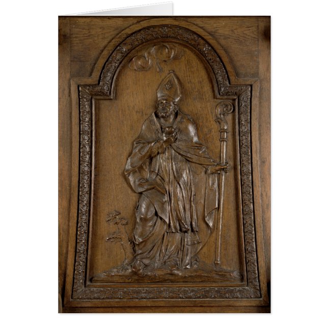 Cartão Alivio que descreve o Bishop do St. Medard (Frente)