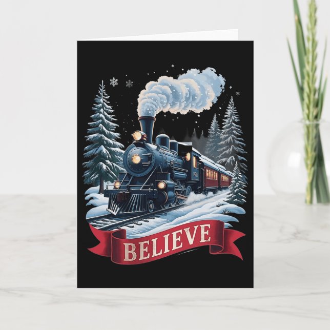 Cartão All Aboard Polar Express Christmas North Pole Xmas (Frente)