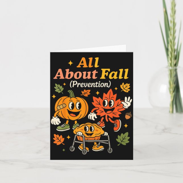 Cartão All About Fall Prevention Funny Autumn Therapy Pt  (Frente)