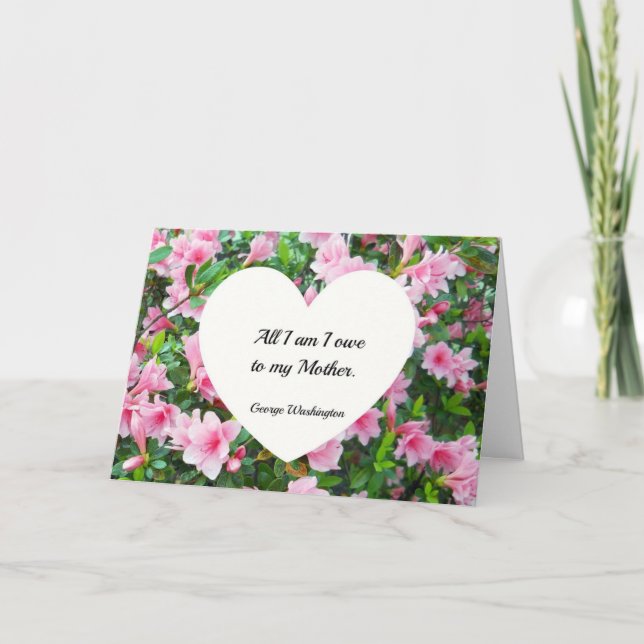 Cartão All I am I owe to my Mother. (Frente)