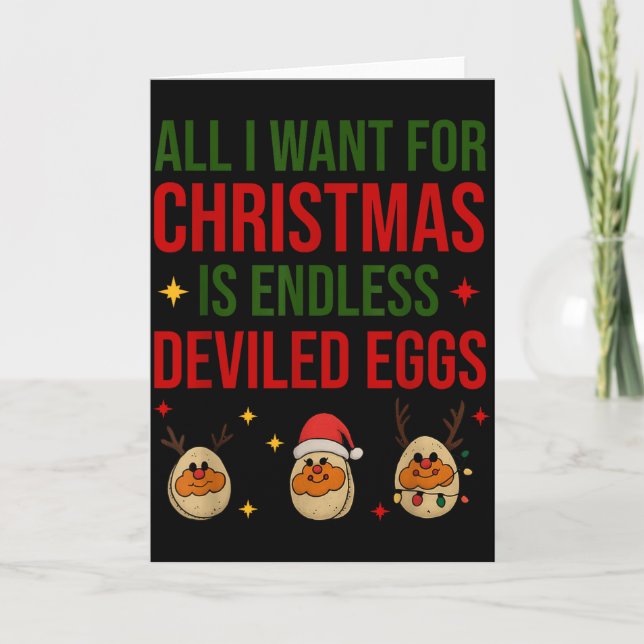 Cartão All I Want For Christmas Is Endless Deviled Eggs C (Frente)