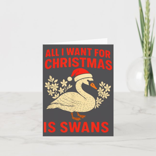 Cartão All I Want For Christmas Is Swans Ugly Xmas Sweate (Frente)