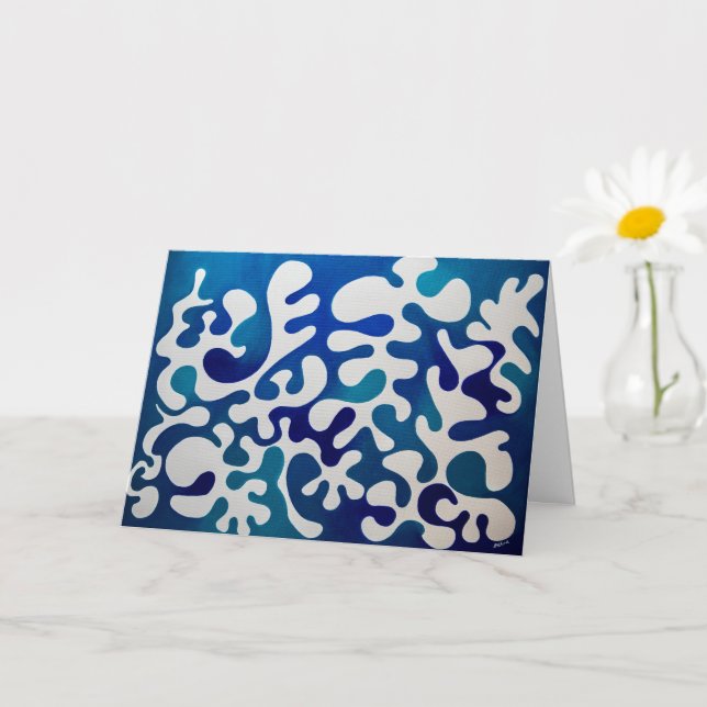 Cartão All Occasion Blue Abstract Greeting Card (Planta pequena)