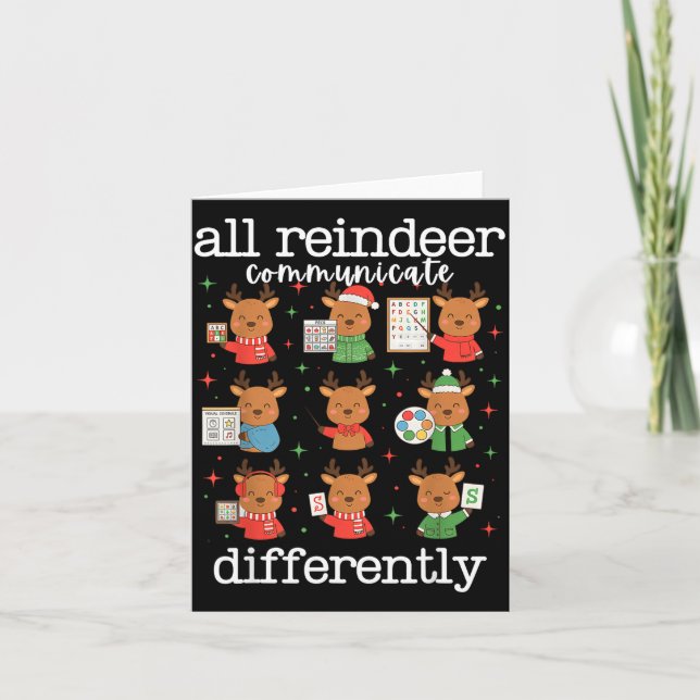 Cartão All Reindeer Communicate Differently Xmas Autism A (Frente)