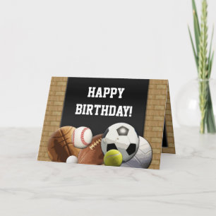 Cartão All Star Sports Birthday Custom Greeting Card