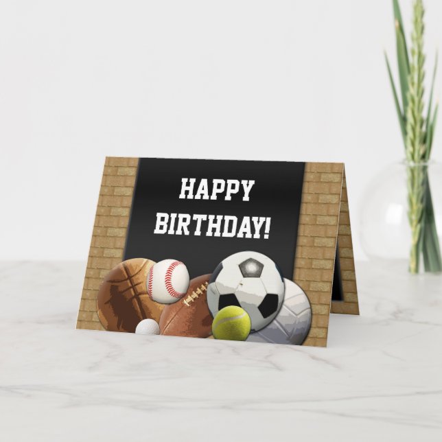 Cartão All Star Sports Birthday Custom Greeting Card (Frente)