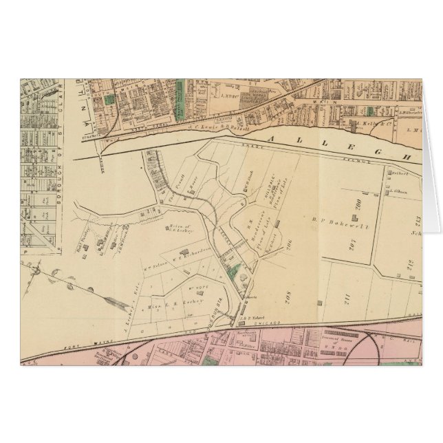 Cartão Allegheny ward 9 Sharpsburg (Frente Horizontal)