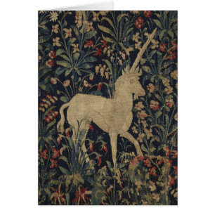 Cartão Allegorical "Millefleurs" Tapestry with Animals