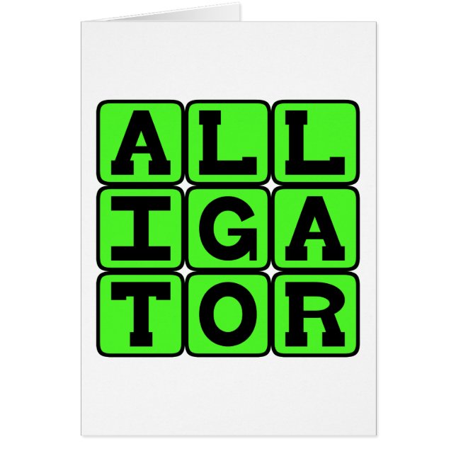 Cartão Alligador, Réptil Semiaquático (Frente)