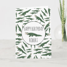 Alligator Crocodile Pattern Custom Name Birthday
