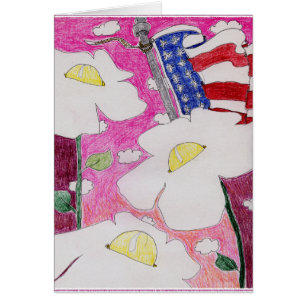 Cartão Alma alienada: Céu do rosa da bandeira de três