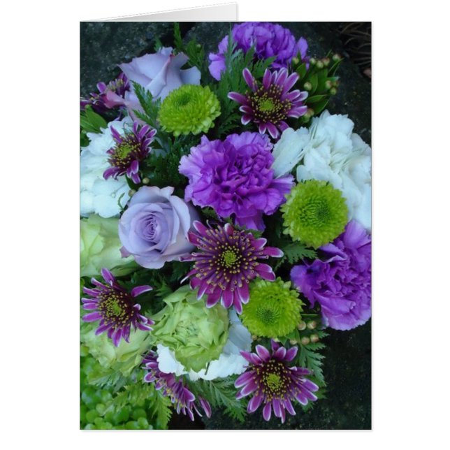 Cartão Alma Floresce Buquê Roxo (Frente)