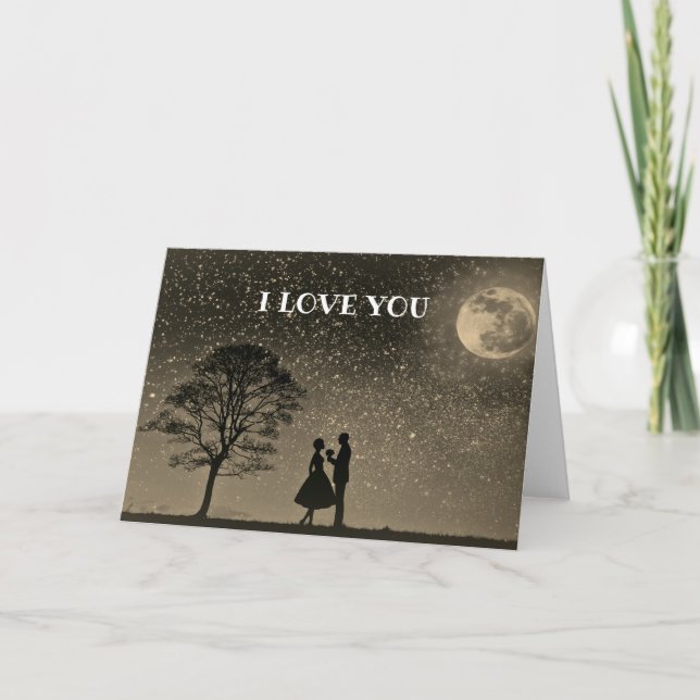 Cartão Almas gêmeas eu amo você Proposta romântica única (Frente)