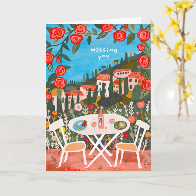 Cartão Almoço com uma visão que não está em Gouache (Flor Amarela)