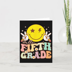 Cartão Alô, 5º ano, Hippie Smile Face 5 Grade Byck
