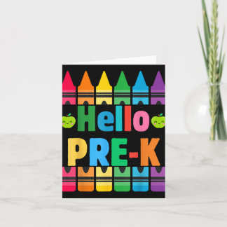 Cartão Alô Pêncils Pré-k De Volta Para Estudante De Profe