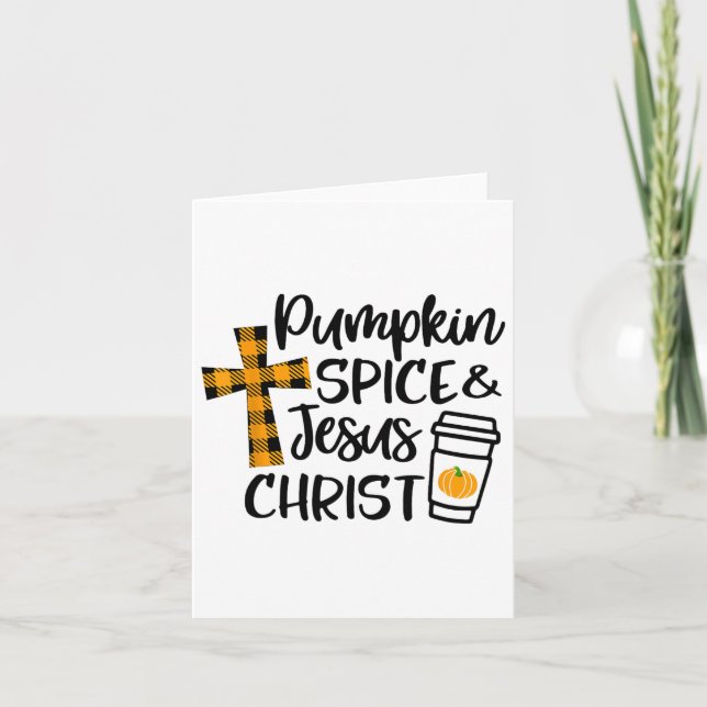 Cartão Alô, Pumpkin Fall Spice E Jesus Cristo Fall Chr (Frente)